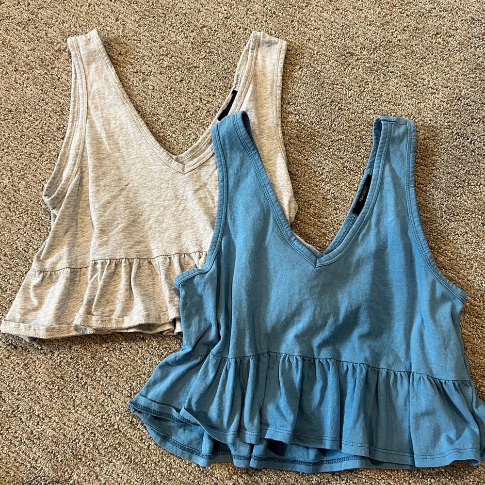 Forever 21 Cropped babydoll tank tops set of 2